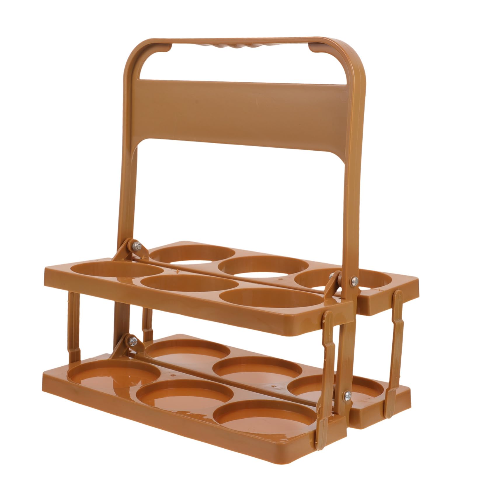 SOLUSTRE Sturdy Handle Folding Beer Basket 6 Beer Bottles Carrier Space-saving Design for Parties and Events