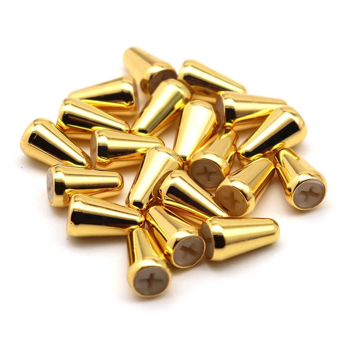 2pcs Guitar 5 Way Pickup Switch Tip Metal Cap Switch Knob for Strat Tele (Gold)