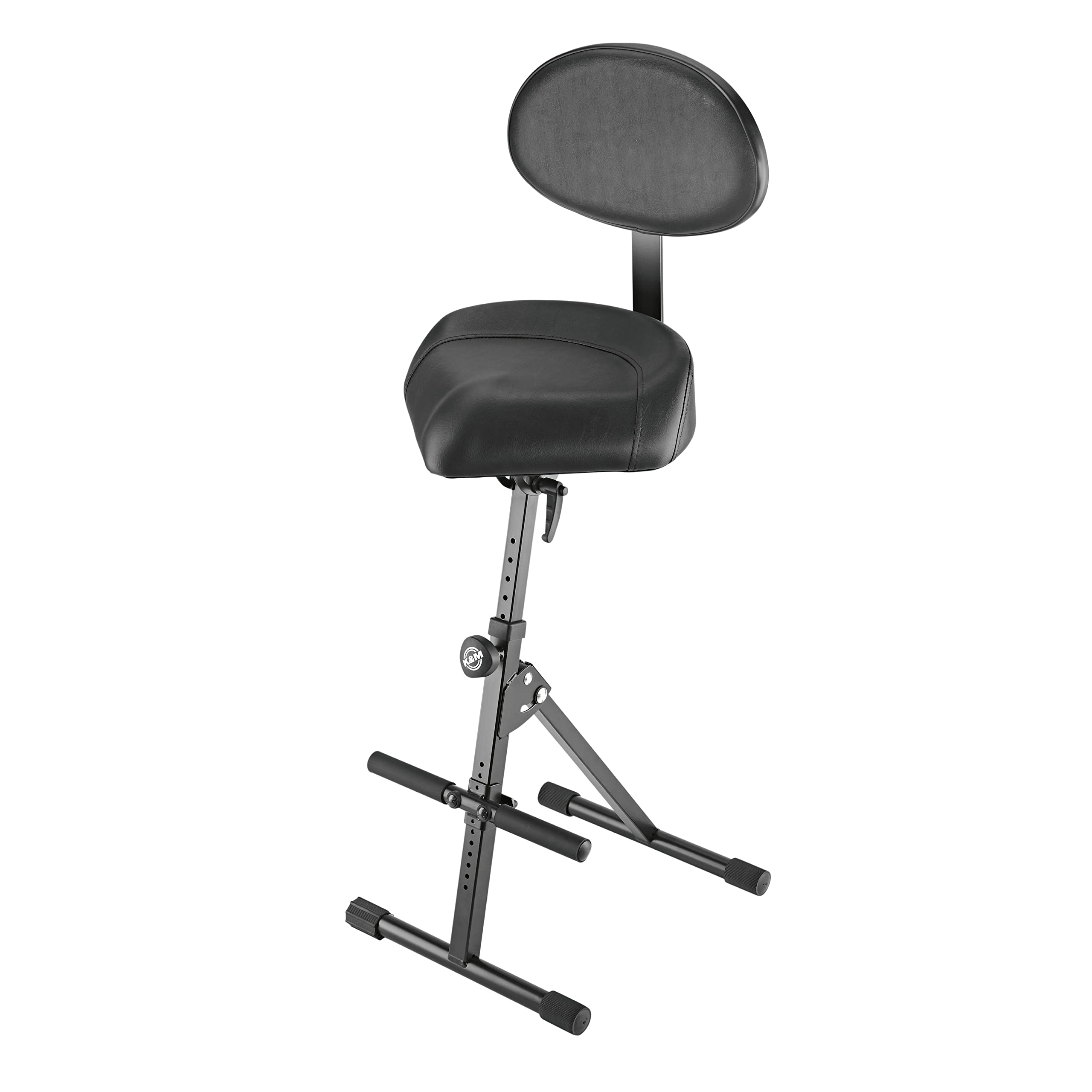 K&M 14050 Sit-Stand nero - acciaio, similpelle - pieghevole - con poggia piedi e schienale