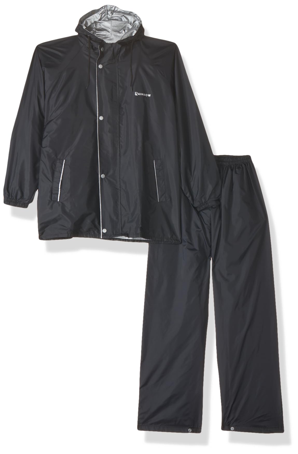 Rainbow Vintage R/S Safari Water Proof Men's Raincoats |Hooded Full Sleeves Outdoor Rainwear | Durable Cloth Rainwear for Camping, Hiking, Travelling |Adjustable Drawstring |Black, Size - XXL-image-11