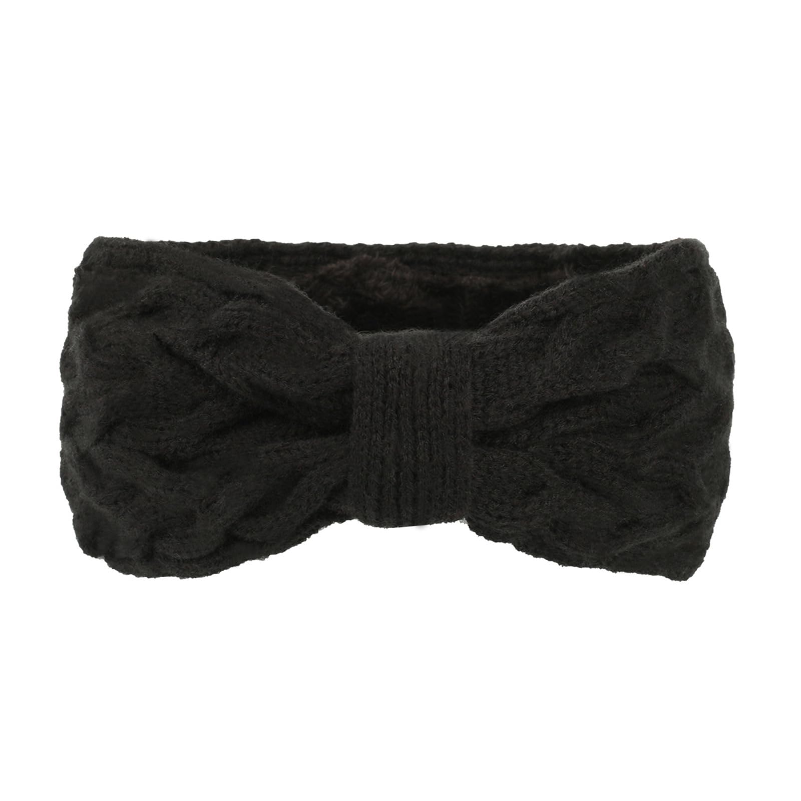 Fentency Fleece Lined Knit Headbands For Women Elastic Hairbands With Bows Comfortable Knitted Headwrap Ear Warmers For Winter