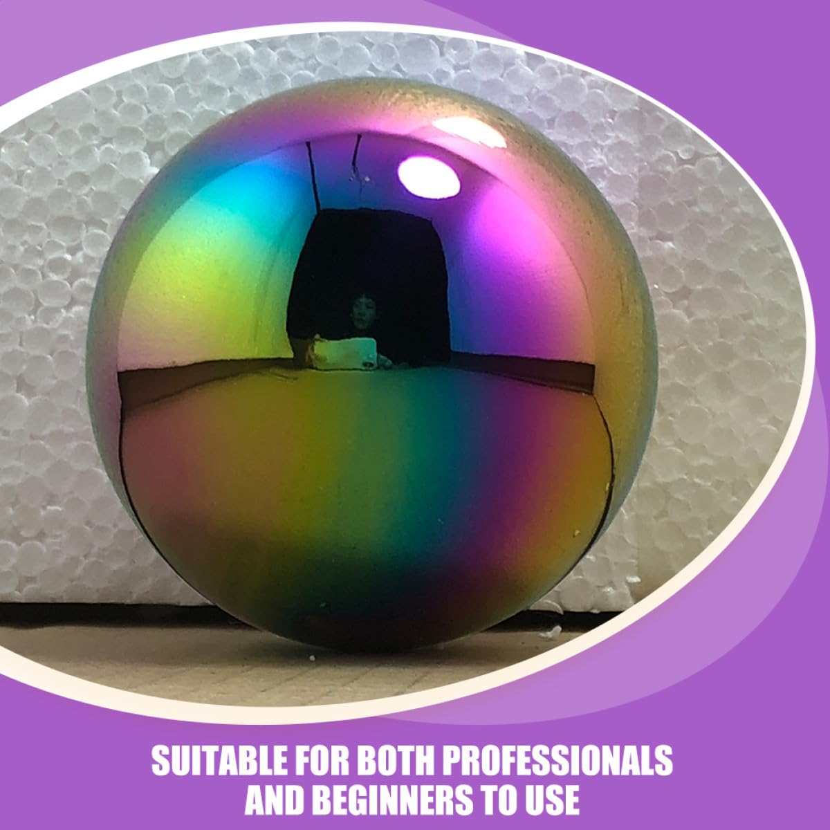 GALPADA Sfera Riflettente da Giardino in Acciaio Inox Lucidata a Specchio 15 Cm, Set 2 Pezzi, Palla Decorativa Luminosa Portatile per Esterni, Accessorio Fotografico e Oggetto Decorativo