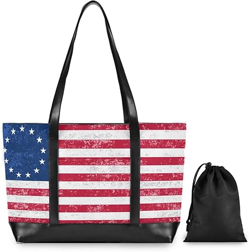 Bolsa de viaje resistente con diseño de bandera de Betsy Ross de estilo vintage con bolsa de cremallera para el trabajo para viajes con bolsa de