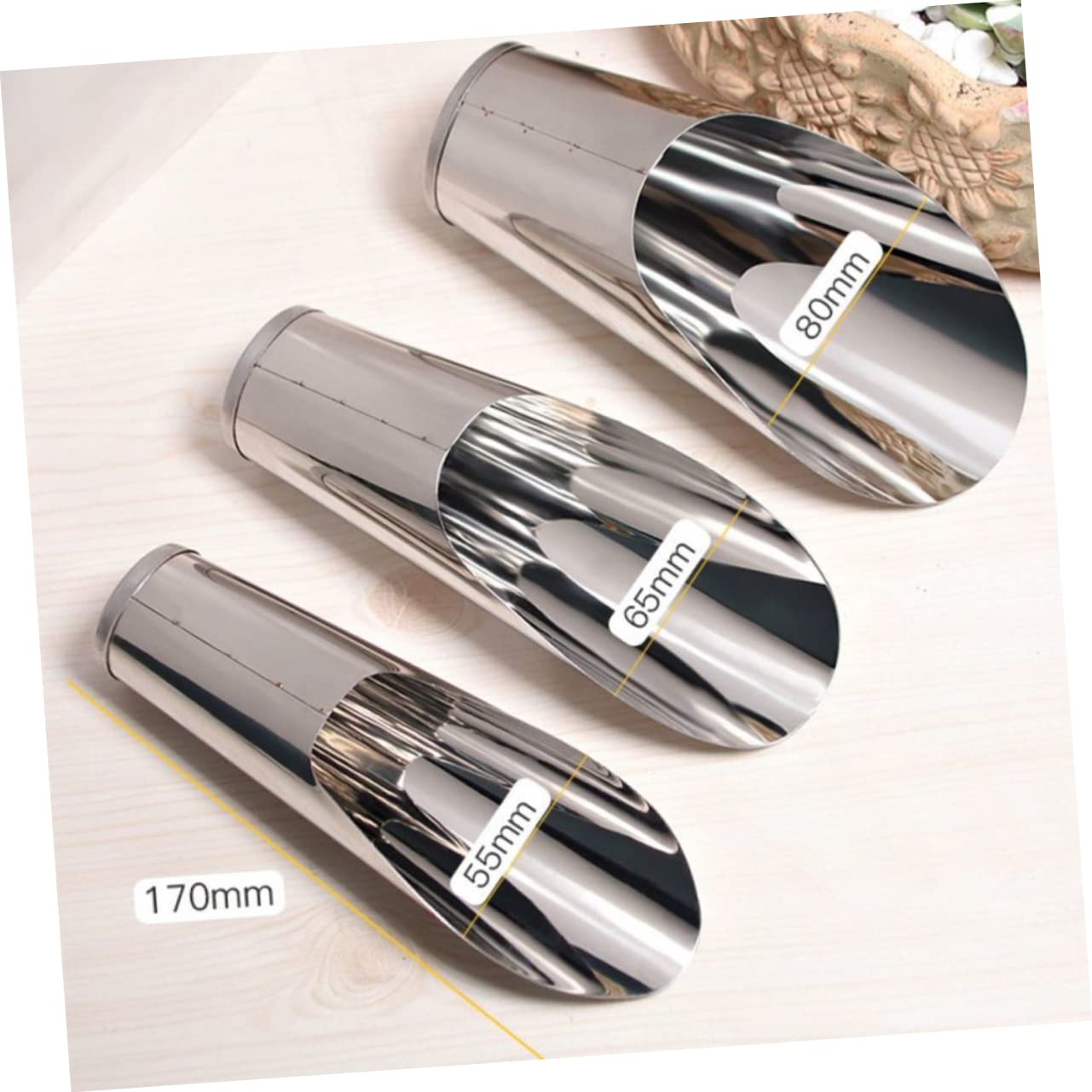 INOOMP 2pcs Stainless Steel Soil Scoops Portable Transplanting Shovels for Gardening Lightweight Soil Digging Tools with Extra Head for Easy Weeding and Potting