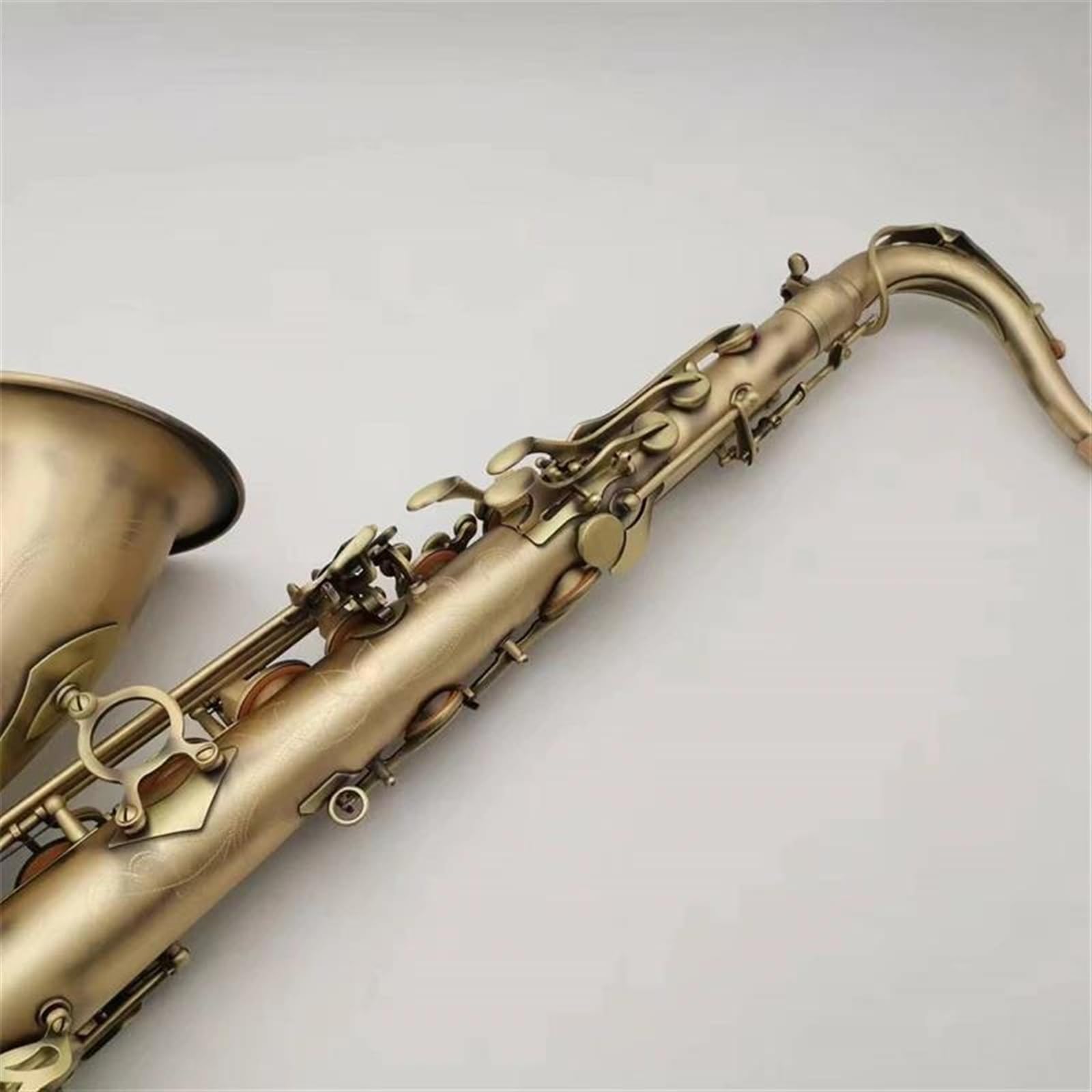 Saksofon Saksofon tenorowy złoty lakier profesjonalny saksofon tenorowy z ustnikiem na szyję stroikową (Color : Leather bag)