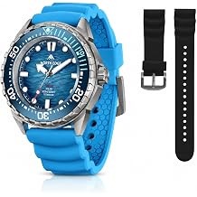 NORTH EDGE TRITON 300M Solar Dive Watch + 24mm Long Silicone Strap