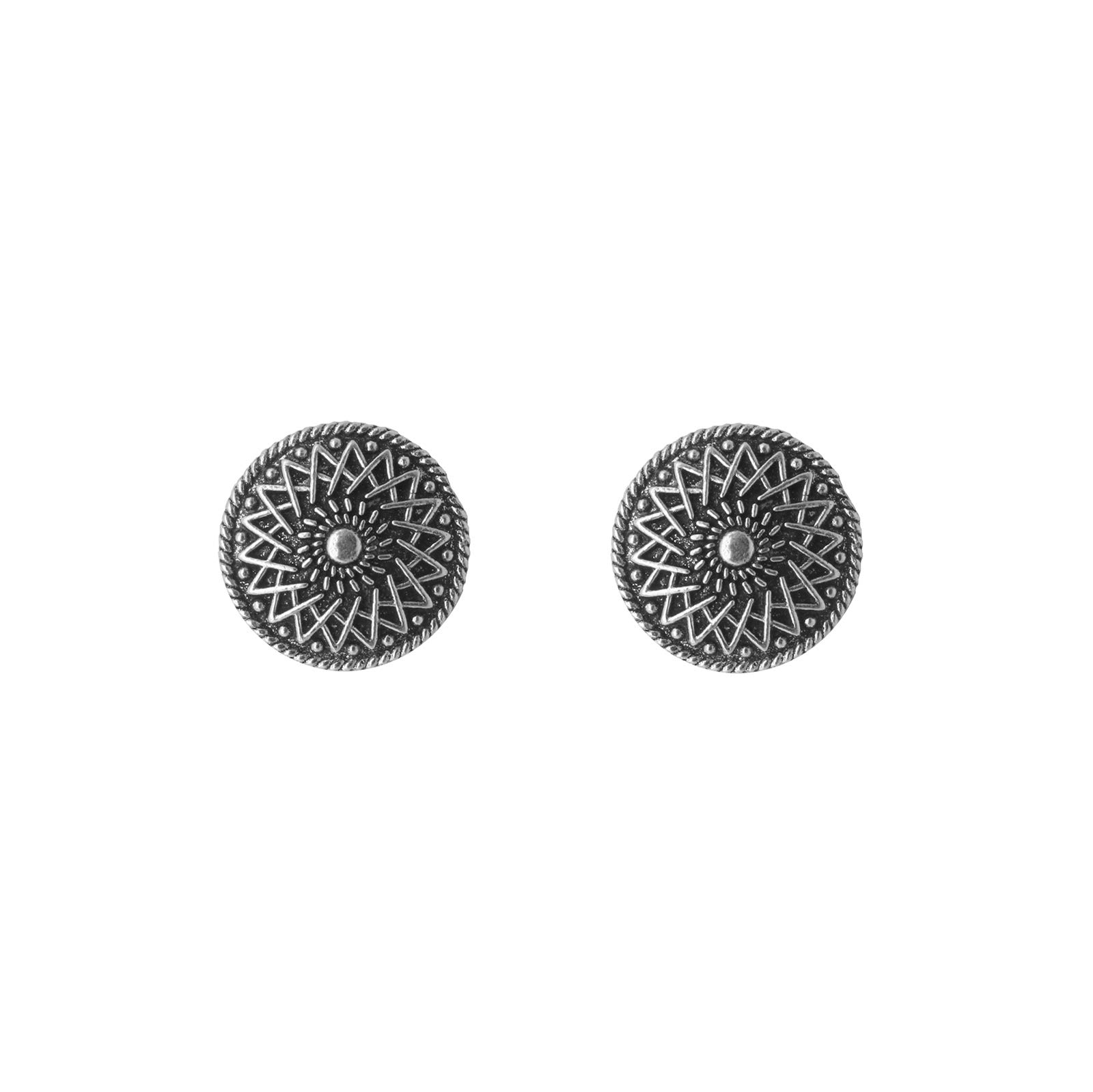 Teejh Mansa Circular Silver Oxidized Studs Earrings For Women (B08YN3NFP8) Amazon Price History, Amazon Price Tracker