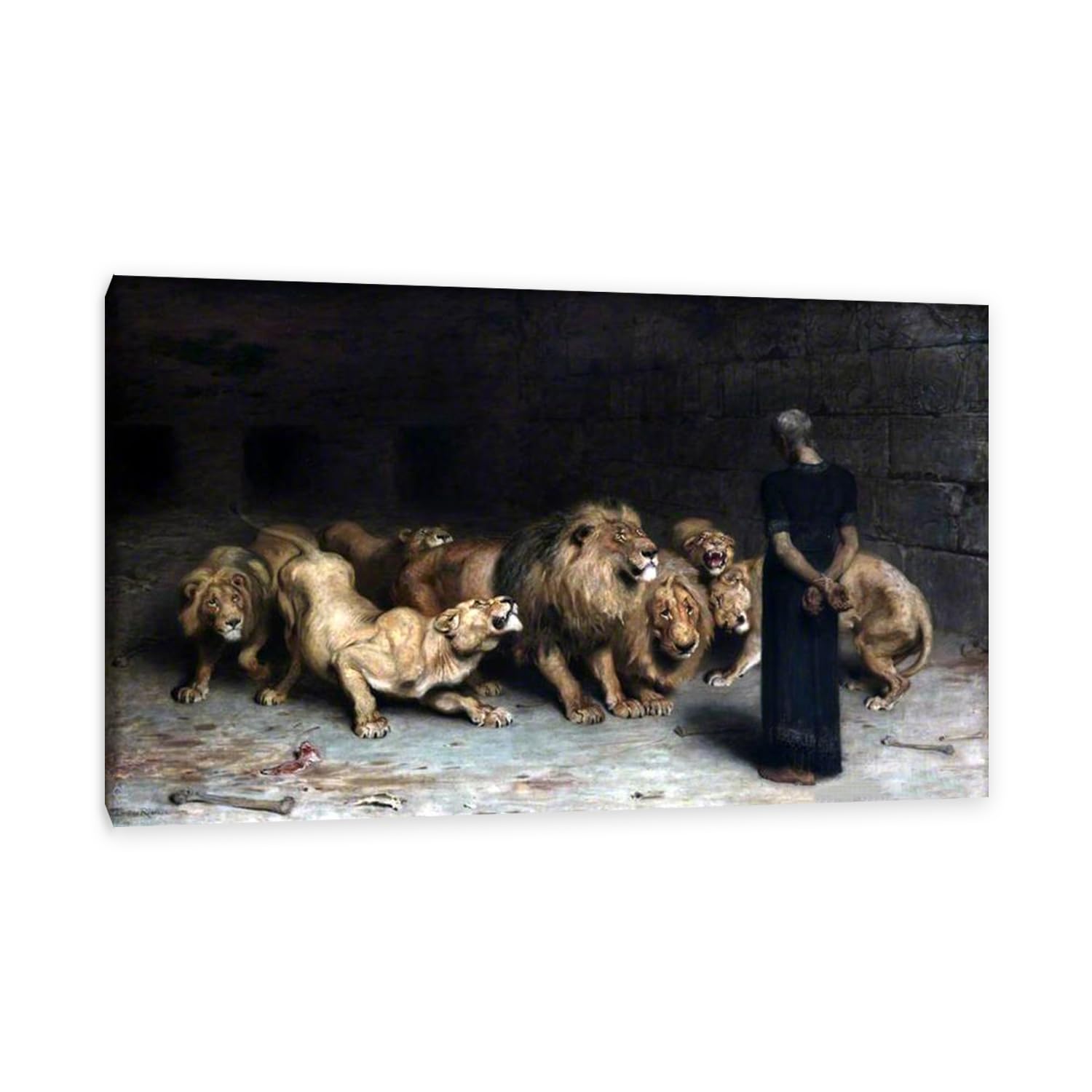 Hau3sh3a Unframed Briton Riviere Wall Art Famous Painting Reproductions Daniel In The Lion's Den Classic Art Prints Briton Riviere Wall Decor For Living Room Bedroom Home Decor 70X110cm(28X43in) Frame
