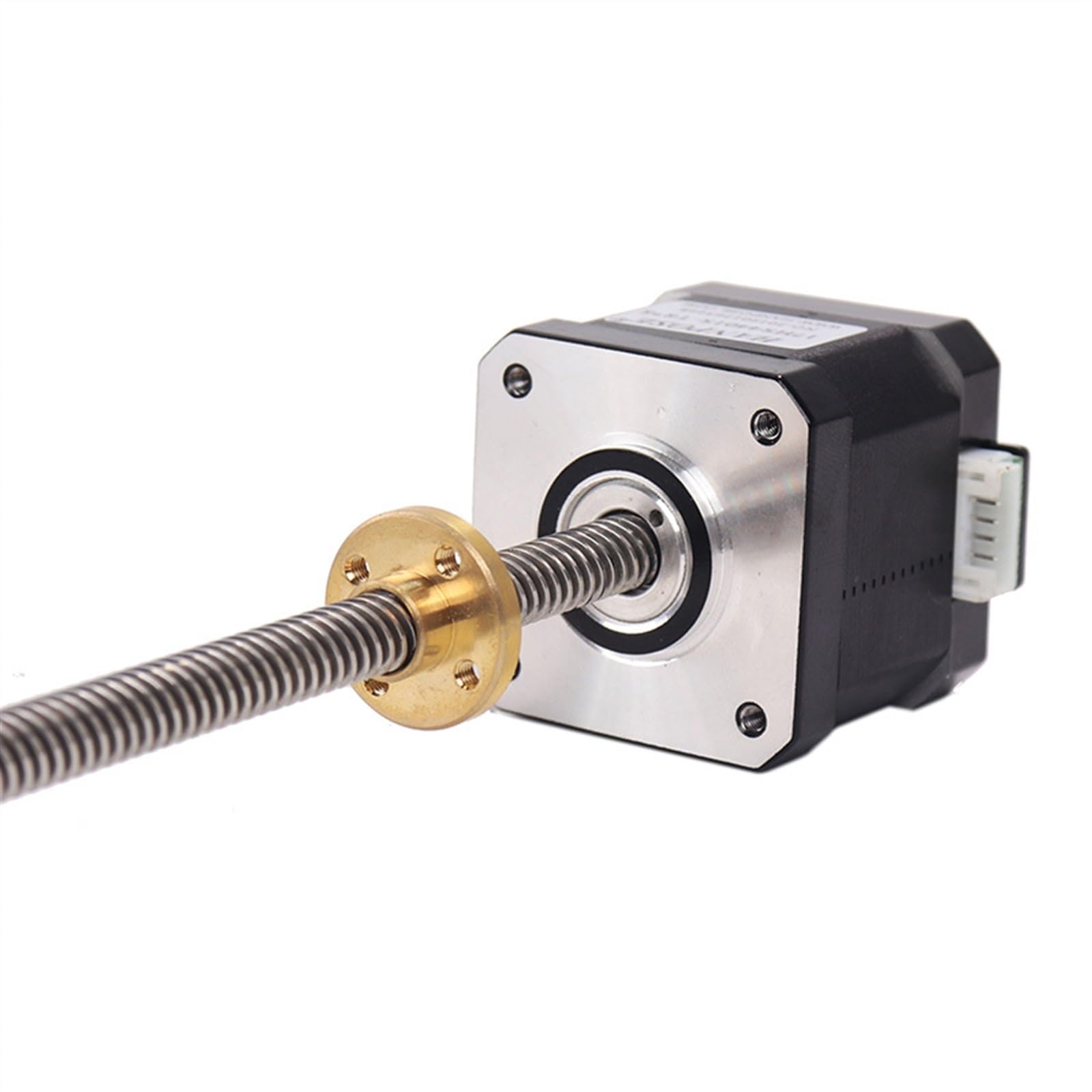 EDEDE Schrittmotor, Schraubenstange L100-350MM Nema17 Schraubenschrittmotor 1,7A 40N.cm 17HS4401S-T8 mit Kupfermutteranschluss 2/4/8mm(17HS4401S-T8-200MM,Lead 4mm)