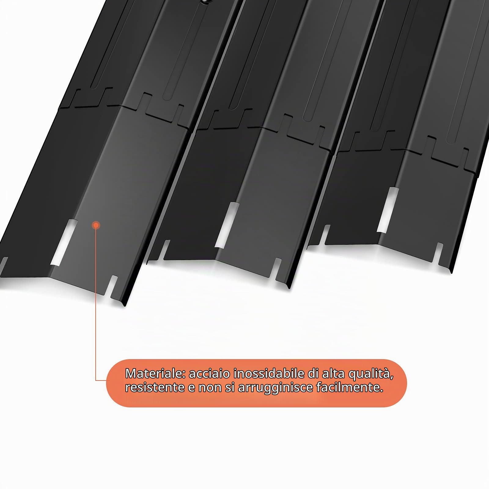 Universale Barre Flavorizer di Ricambio,Regolabili Piastra 34 a 53,3cm Durevole Acciaio Inossidabile Diffusore di Calore Copri Bruciatore Accessori per Charbroil della griglia a Gas.3Pack