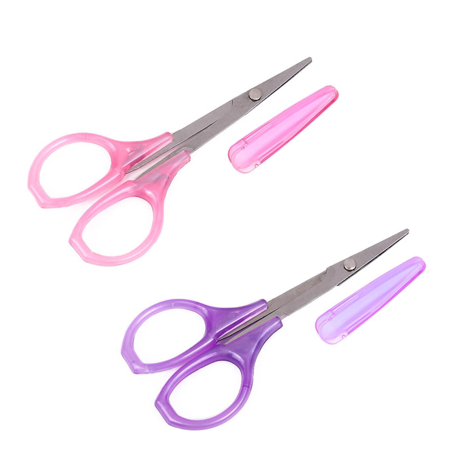 2 Pack Small Scissors Sharp,Scissors Small,Travel Scissor,Stainless Steel Crafting,for Embroidery Quilting Sewing Knitting Crafting (Pink + Purple)