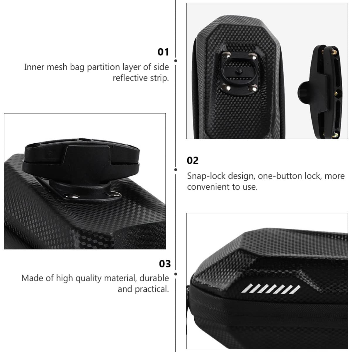 Toyvian de Selle étanche Sacoche de Selle de vélo Sacoche de Selle étanche supplémentaire Pochette de Selle de vélo de Queue de vélo étanche Motif Carbone Eva Noir