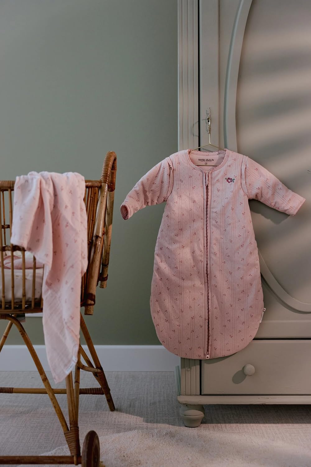 Little Dutch Schlafsack Winter Winterschlafsack Baby Mädchen (Gr. 90 cm) 2.0 Tog Blossom rosa - Pure