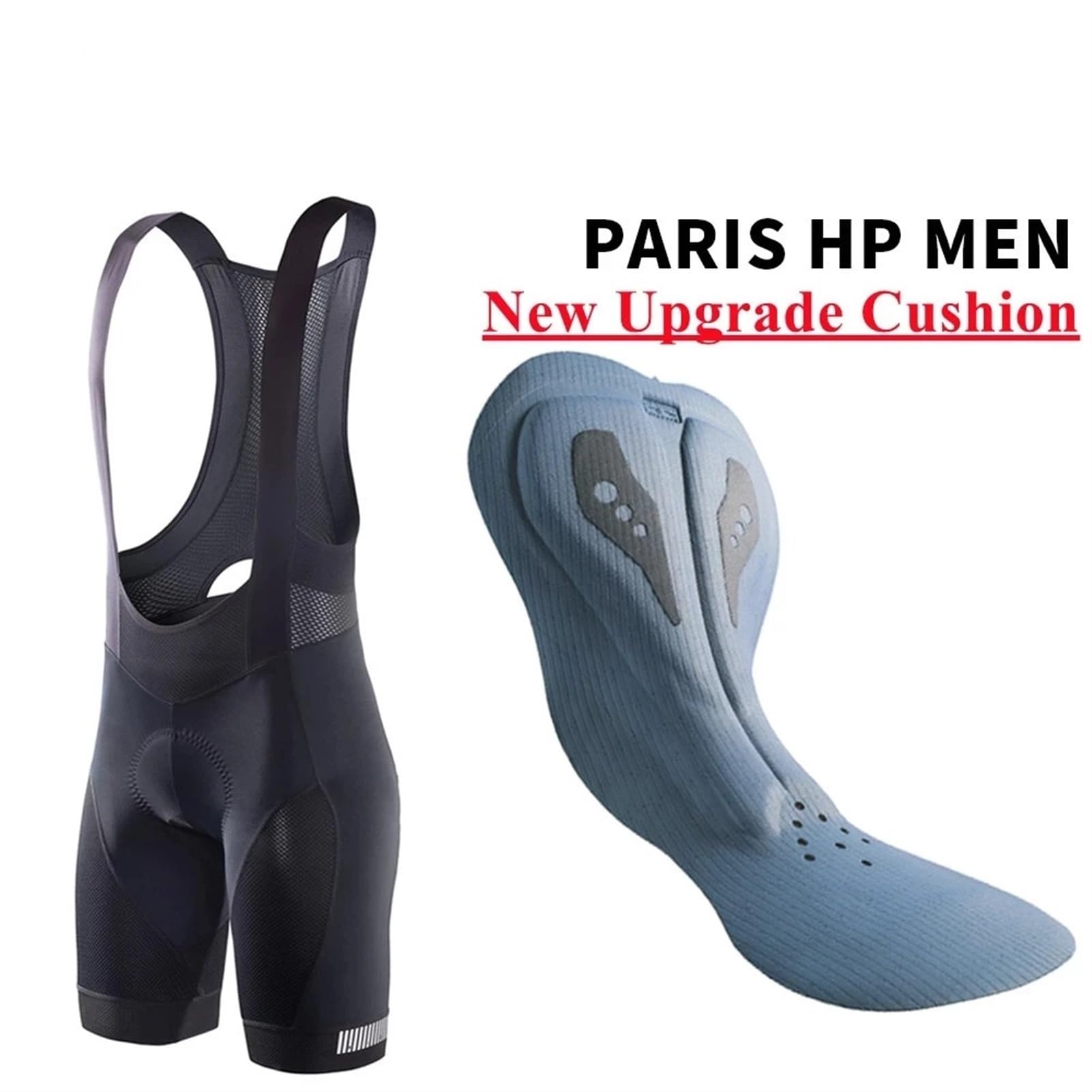 Culotte Ciclismo Hombre Pantalones cortos de ciclismo for hombre, pantalones cortos con tirantes, interfaz elástica, acolchados, for largas distancias, for MTB, mallas ajustadas Ropa Ciclismo Hombre