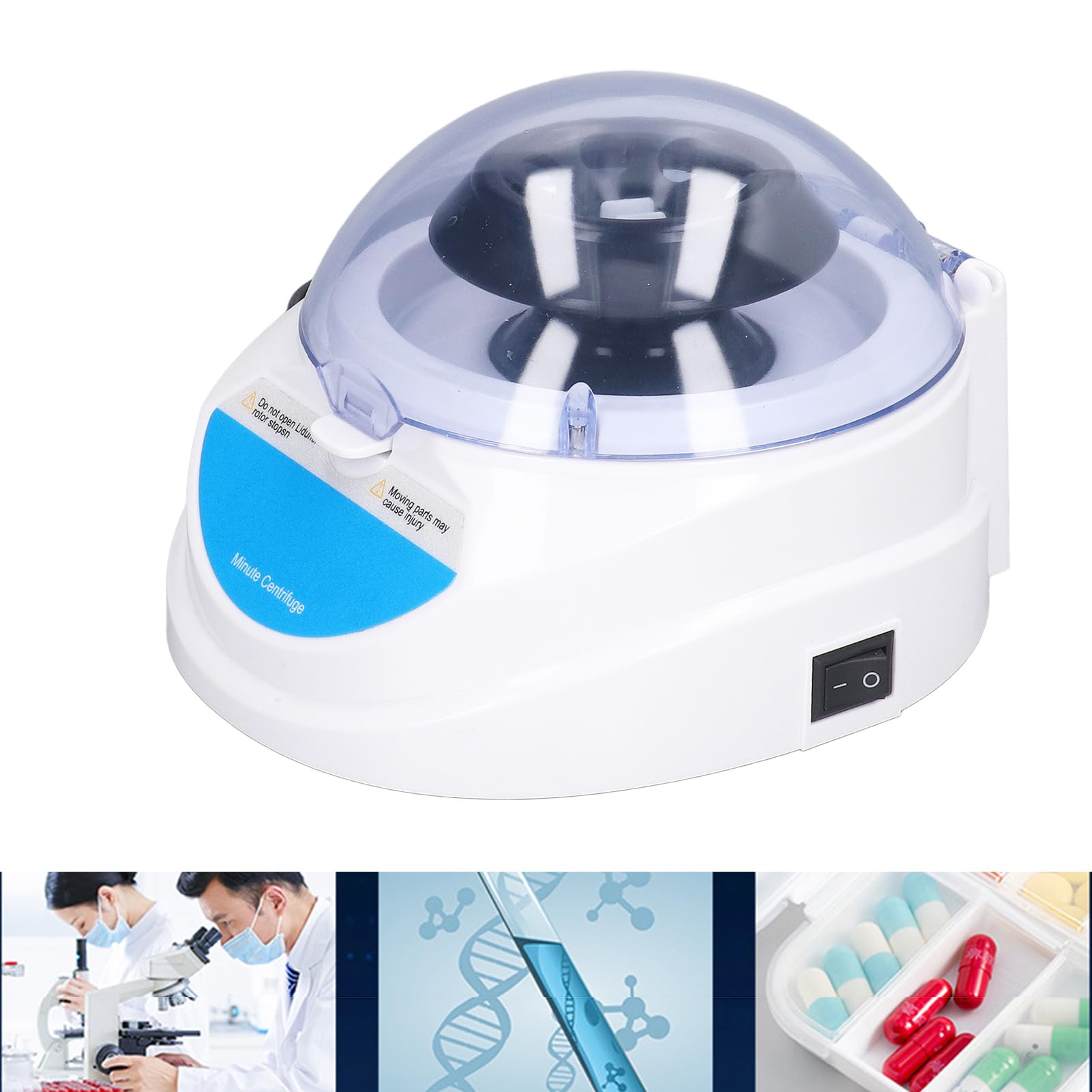 Mini Centrifuga Laboratorio Portatile 4000 RPM 810xg Basso Rumore Adatta Provette 5/4/2/1,5/0,5/0,2ml per Laboratorio Biomedico Clinico e Ricerca