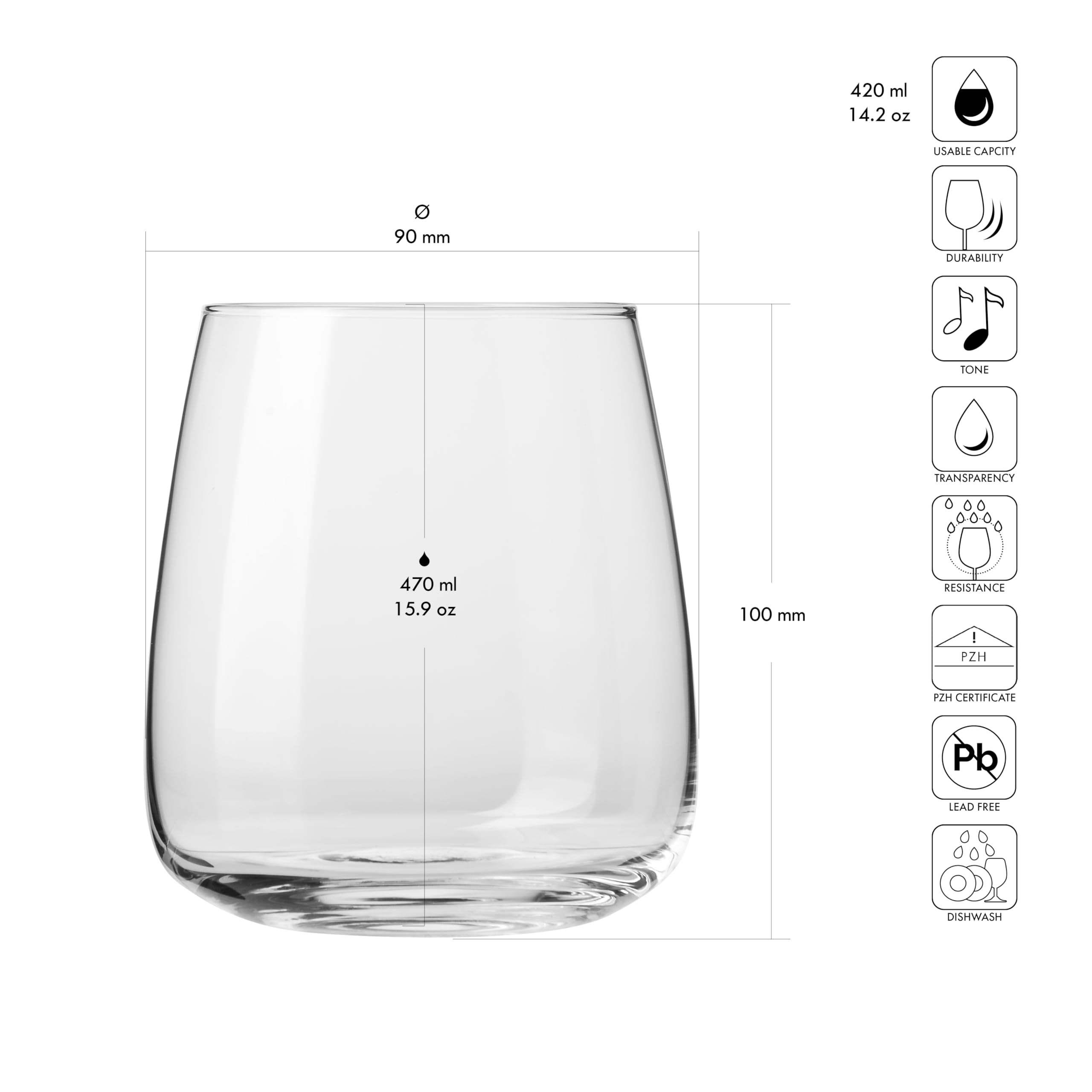 KROSNO Verres à eau, boissons et jus de fruits | Design élégant