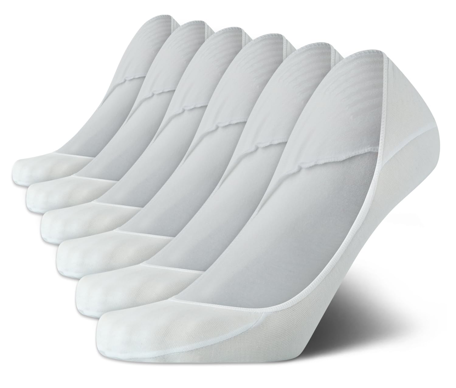 Calvin Klein Men's No Show Socks - 6 Pack Soft Cotton Blend Invisible Liners Loafer Socks for Men with Heel Grip (Size 7-12)