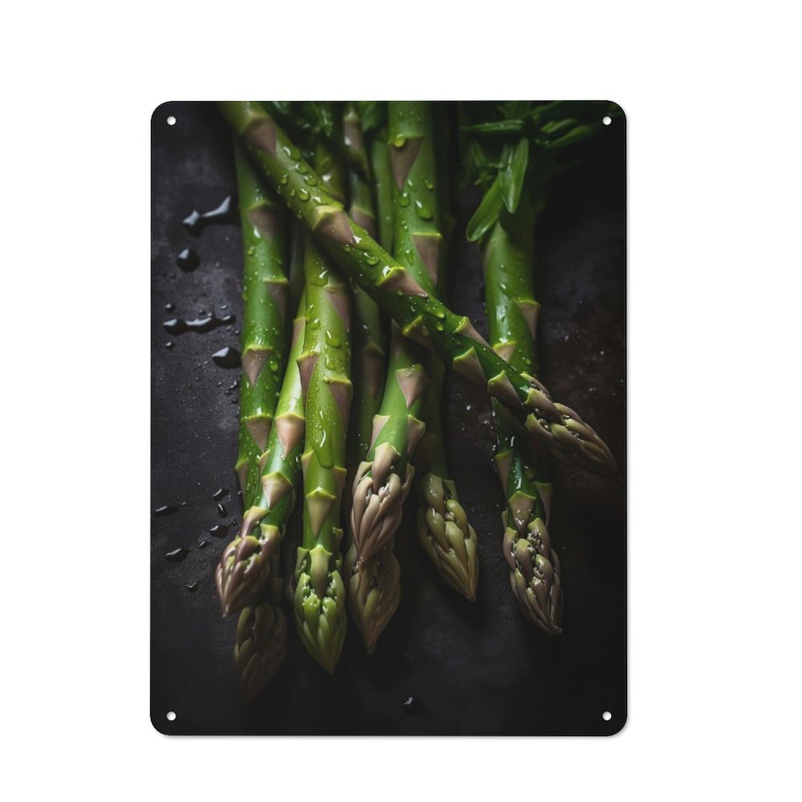 Fresh Asparagus Cottage Style Metal Wall Decor 40x30cm, Farmhouse Metal Sign for Kitchen, Cottage, Porch Or Garden Room