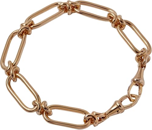Annoushka Knuckle heavy link chain bracelet in polished 14ct yellow gold with two horseshoe clasps
