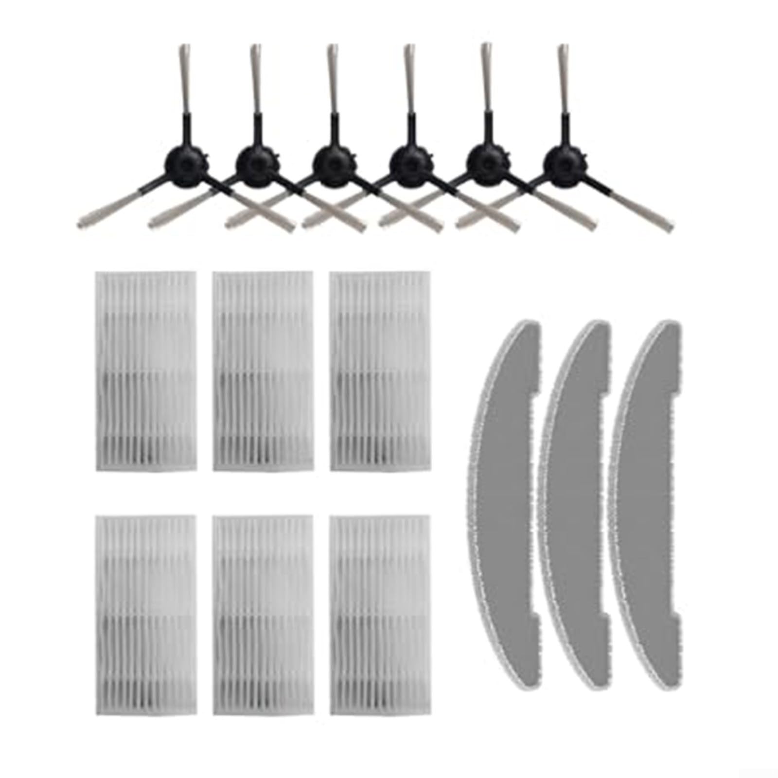 KiraKira Kit de accesorios para aspiradora Vexilar para Cleanova para W7 W11 con cepillos laterales, filtros, paños de fregona, paquete de 6+6+3 piezas de fácil instalación