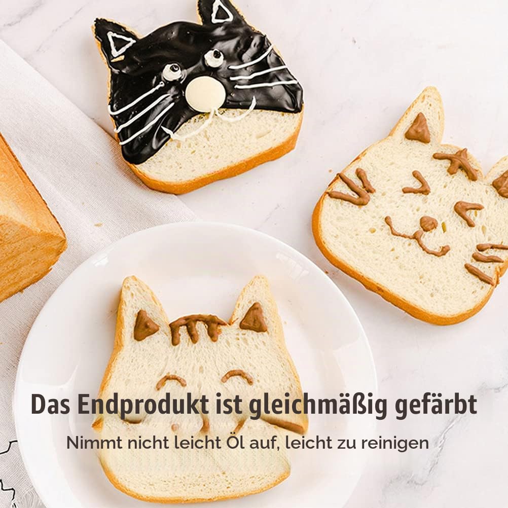 Toastbrot Backform, Brotbackform mit Deckel Nette Katzenkopfform Kastenform,Toasthersteller Aluminiumisierter Stahl Toastbrotform Antihaftbeschichtet, Atmungsaktiv