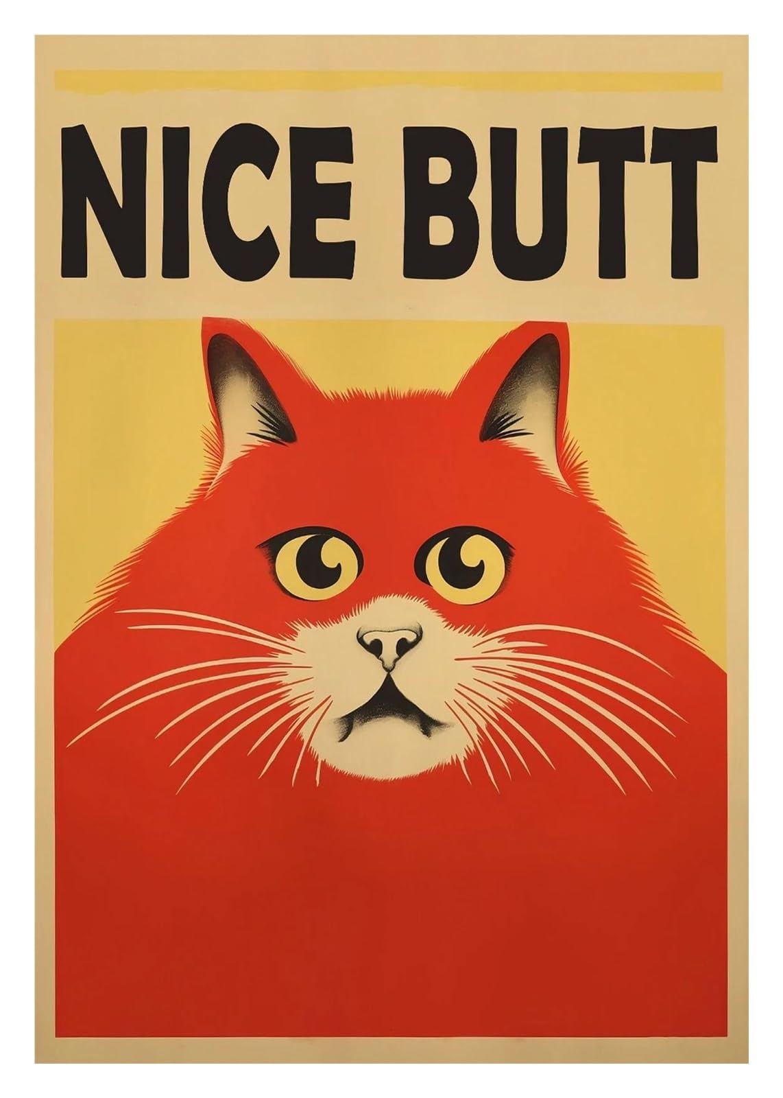 Cuadro sobre lienzo para baño con carteles de gatos vintage y frases cómicas de 30x42 cm