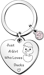 Funny Duck Keyring Gifts Animal Lover Gift Just A Girl Who Loves Ducks Duck Lover Gift for Women Girls, Who Loves Ducks Keyring