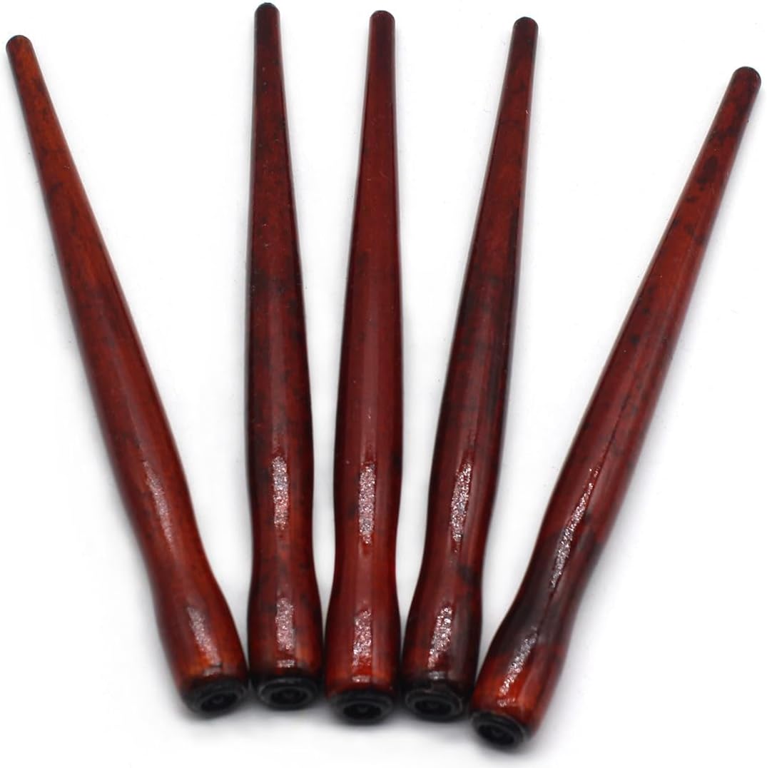 Gullor 5 Pieces Dip Pen Holder, Wooden Comic Pen Nib Holder for Calligraphy Writing Signing