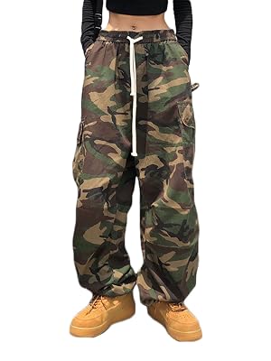 Astellarie Womens Y2K Black Low Rise Hip Hop Straight Leg Cargo Pants Streetwear Casual Boyfriend Trousers with Multi