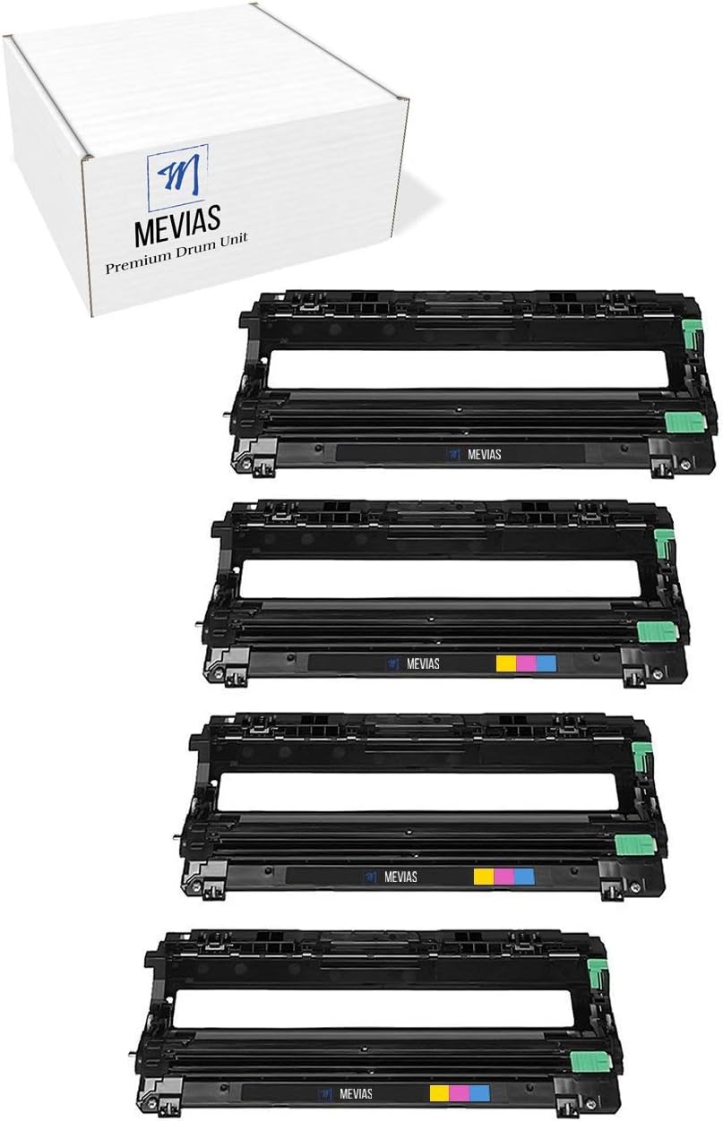Mevias Re-manufactured Drum Unit Replacement for Brother DR221/DR-221/DR221cl/DR-221cl/TN221/TN225 HL-3140CW HL-3150CDN MFC-9130CW MFC-9330CDW MFC-9340CDW (1 Black 1 Cyan 1 Magenta 1 Yellow) 4-Pack