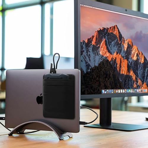 Miniatura 7 de 2 bolsillos Bolsa de viaje para disco duro externo Afterplug para laptop, soporte reutilizable para mouse inalámbricoauricularesHDDSSD externo