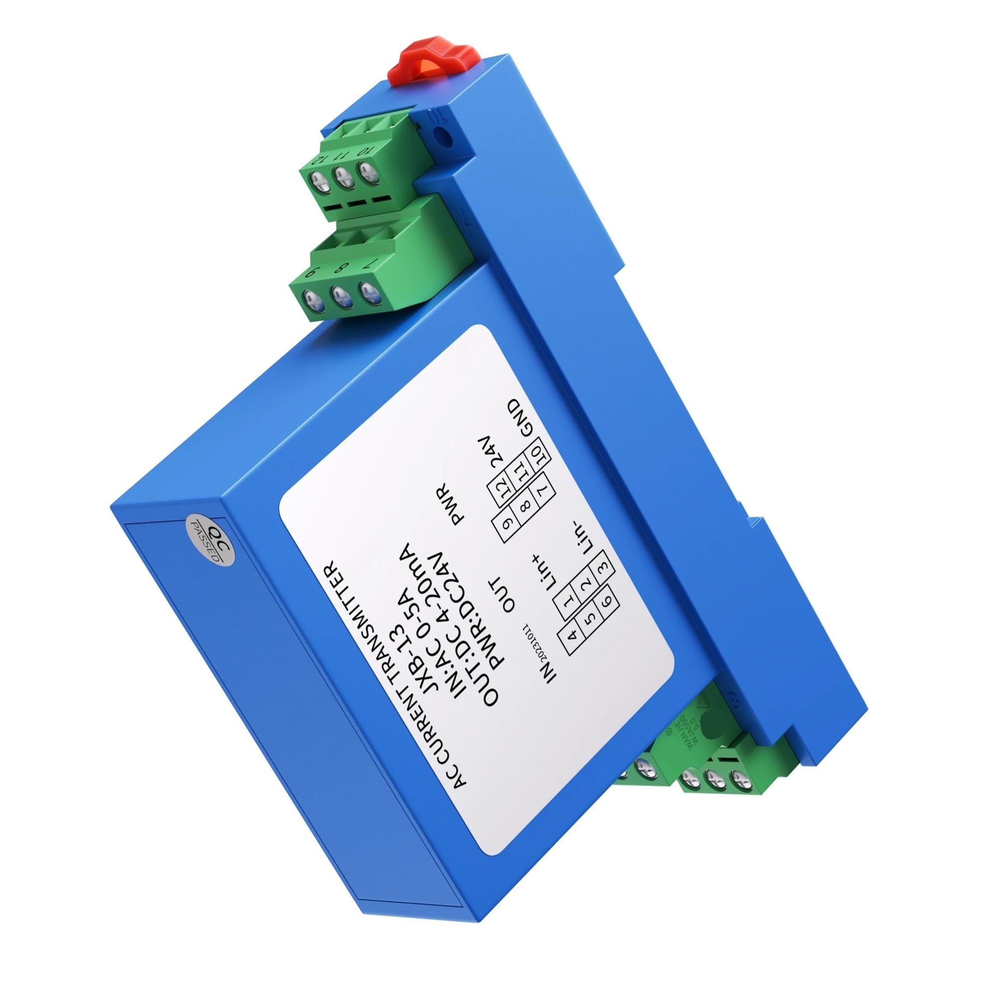 PEQYUACTE DC24V AC DC Current Transmitter 4-20mA 0-10V 0-5V RS485 35mm Rail Current Transducer 0-1A 0-2A 0-5A 0-10A AC DC Current Sensor(Input Ac 0-3a)