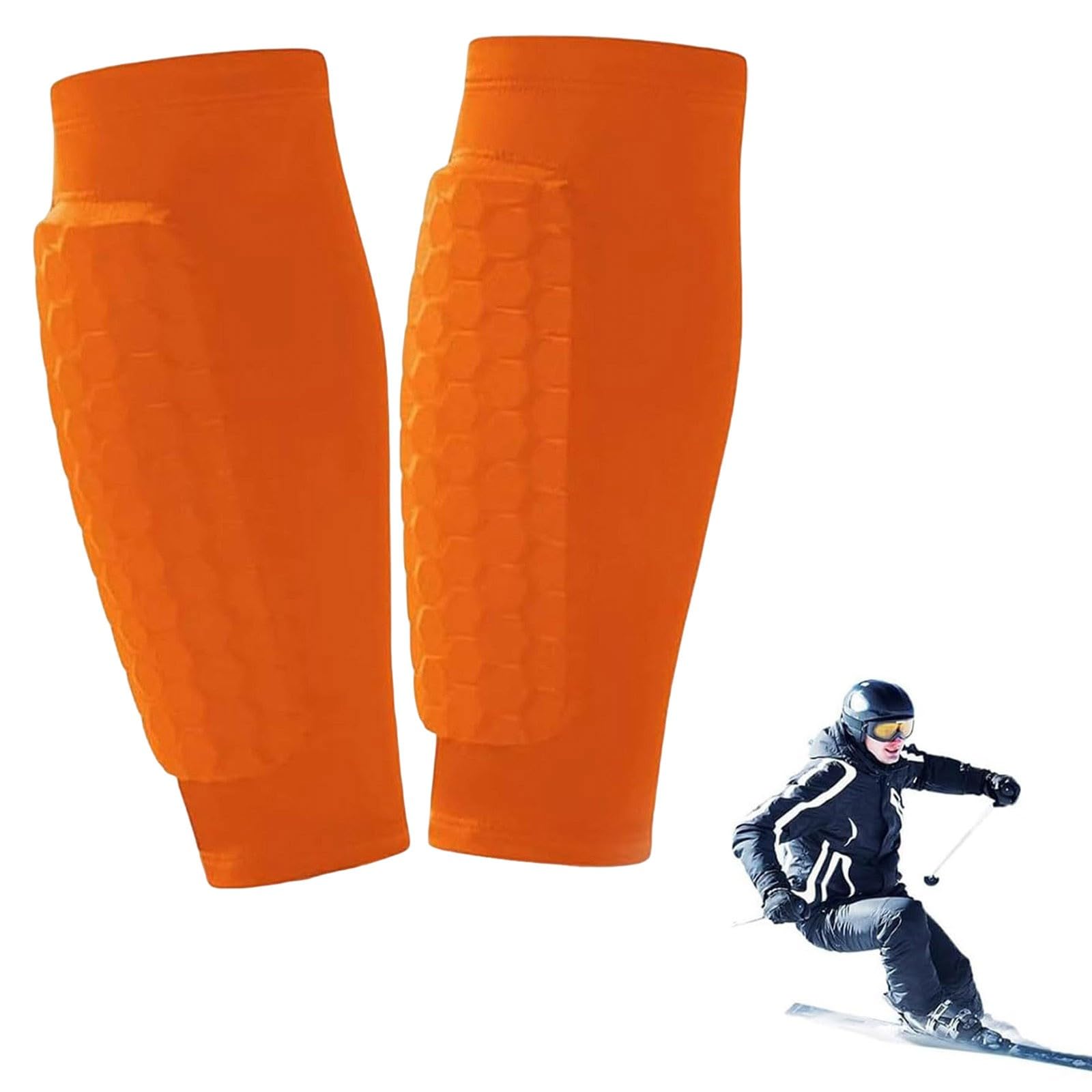 Ski Shin Guards Gel Ski Guard Socks 2026 New Skiing Shin Guards Pads Socks,Calf Compression Sleeve With Honeycomb Pads,Breathable Elastic Anti-Collision Ski Shin Guards for Adult Kids Ski Socks