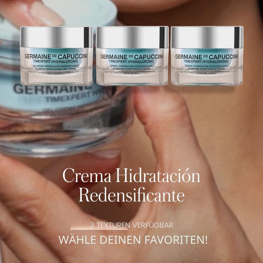Germaine de Capuccini Timexpert Hydraluronic | Intensive feuchtigkeitsspendende Gesichtscreme 24h und Filler mit HLG Nanopolymer - 50 ml | Hyaluronsäure und Volumenwirkung und Anti-Aging-Effekt