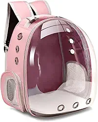 Mochila De Transporte Para Pets Rosa Cachorros E Gatos Com Ventilação Transparente E Visão Panorâmica Bolsa Astronauta Passeio Animal De Estimação Portátil