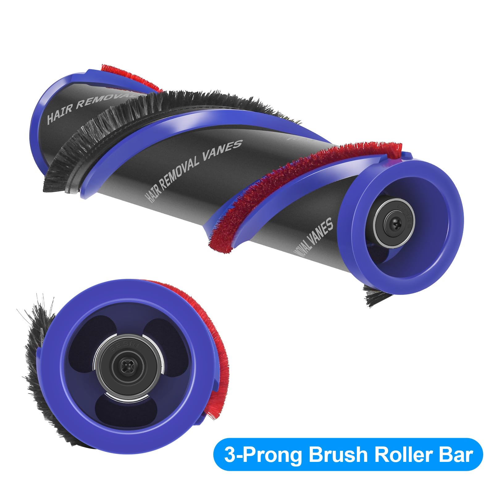 FUNTECK Rodillo de cepillo de repuesto con tapa de extremo para Dyson V11 V15 Detect Torque Drive, barra de cepillo de alto par con número de pieza de repuesto de 3 puntas 971655-01