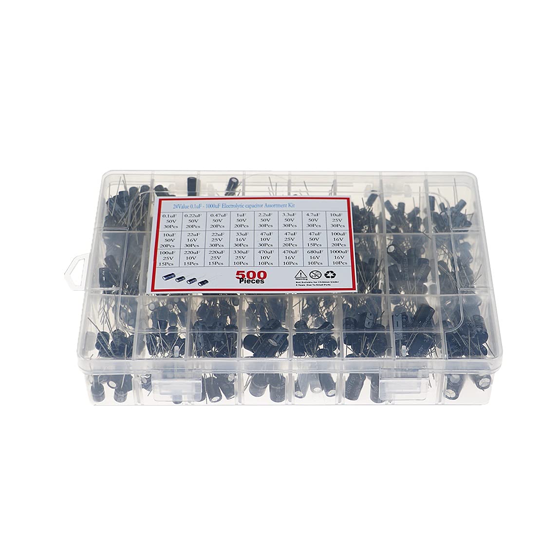 Kit condensateur électrolytique 0.1uF-1000uF pour réparation électronique et composants DIY