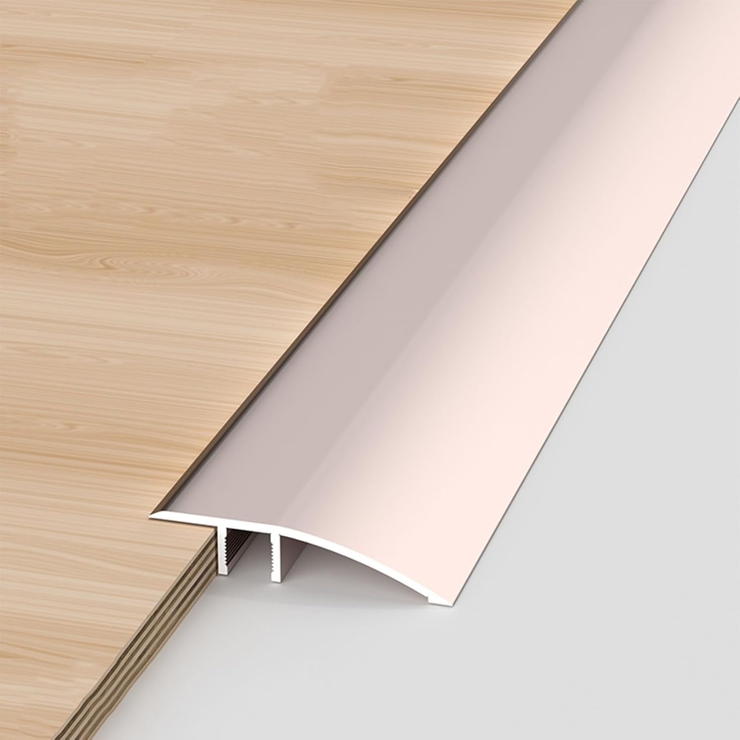 Self-Adhesive Flat Transition Rail Profile, Aluminum Threshold Transition Strip, Carpet Trim Strip, Vinyl Compensating Rail Between Hardwood Floors and Uneven Surfaces-Purple Gold||90x4.2cm