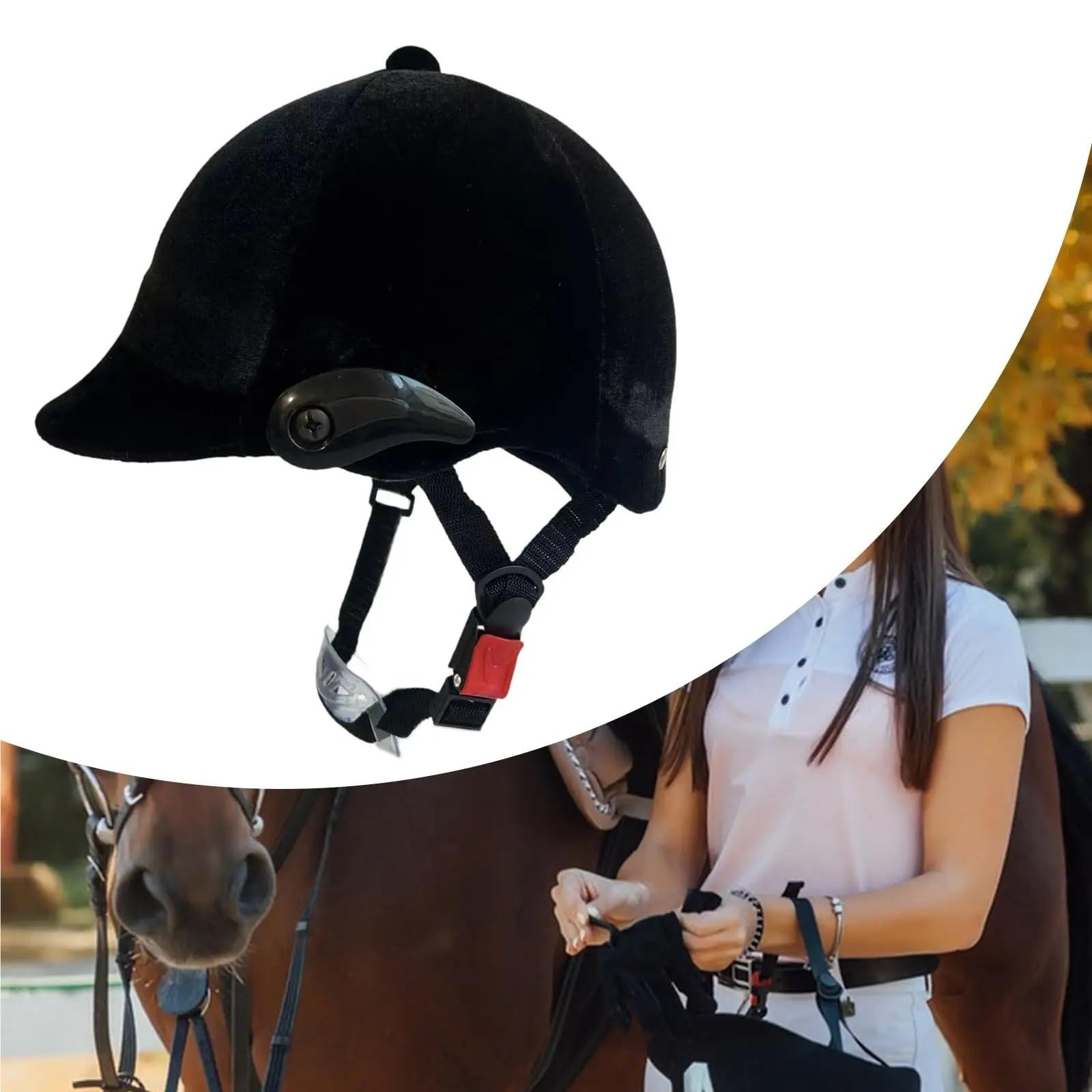 Cap Equitazione Casco da equitazione, berretto, attrezzatura protettiva, cappello for sport all'aria aperta, regolabile, leggero, equipaggiamento per Esterni