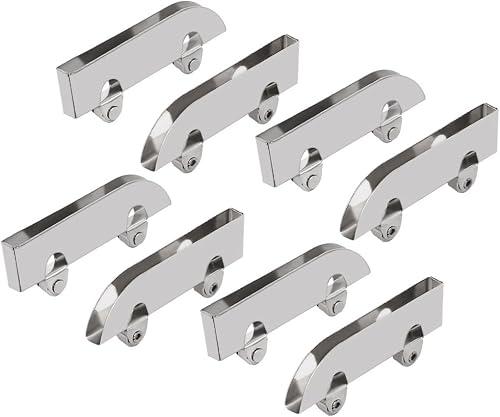 Sourcingmap 5.0mm Glass Stainless Steel Sliding Roller Pulley Display Cabinet Door 8Pcs