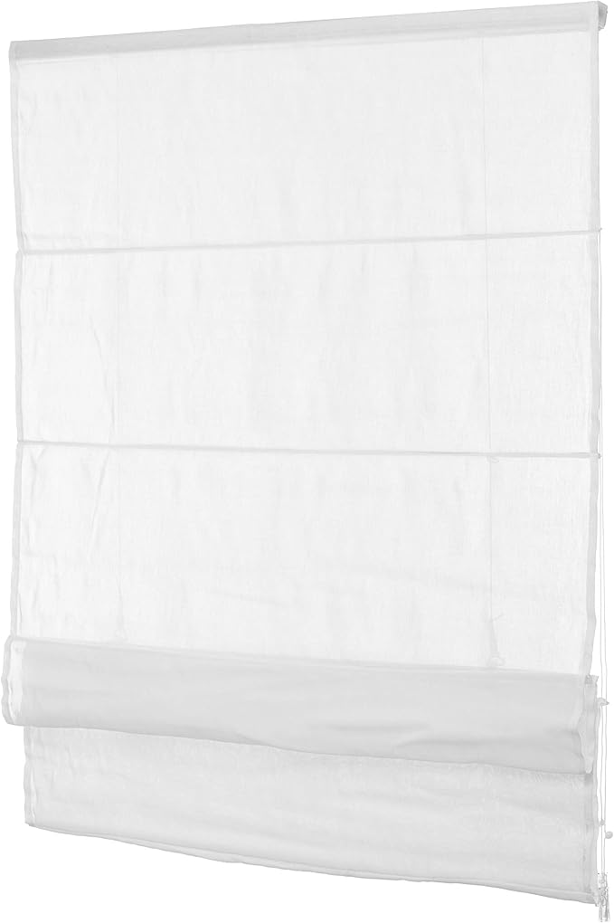 Ventanara® Raffrollo ohne Bohren tageslicht Raffgardine Faltvorhang Montage ohne Bohren inklusive Klemmträger (100 x 130 cm, Weiß Blickdicht)
