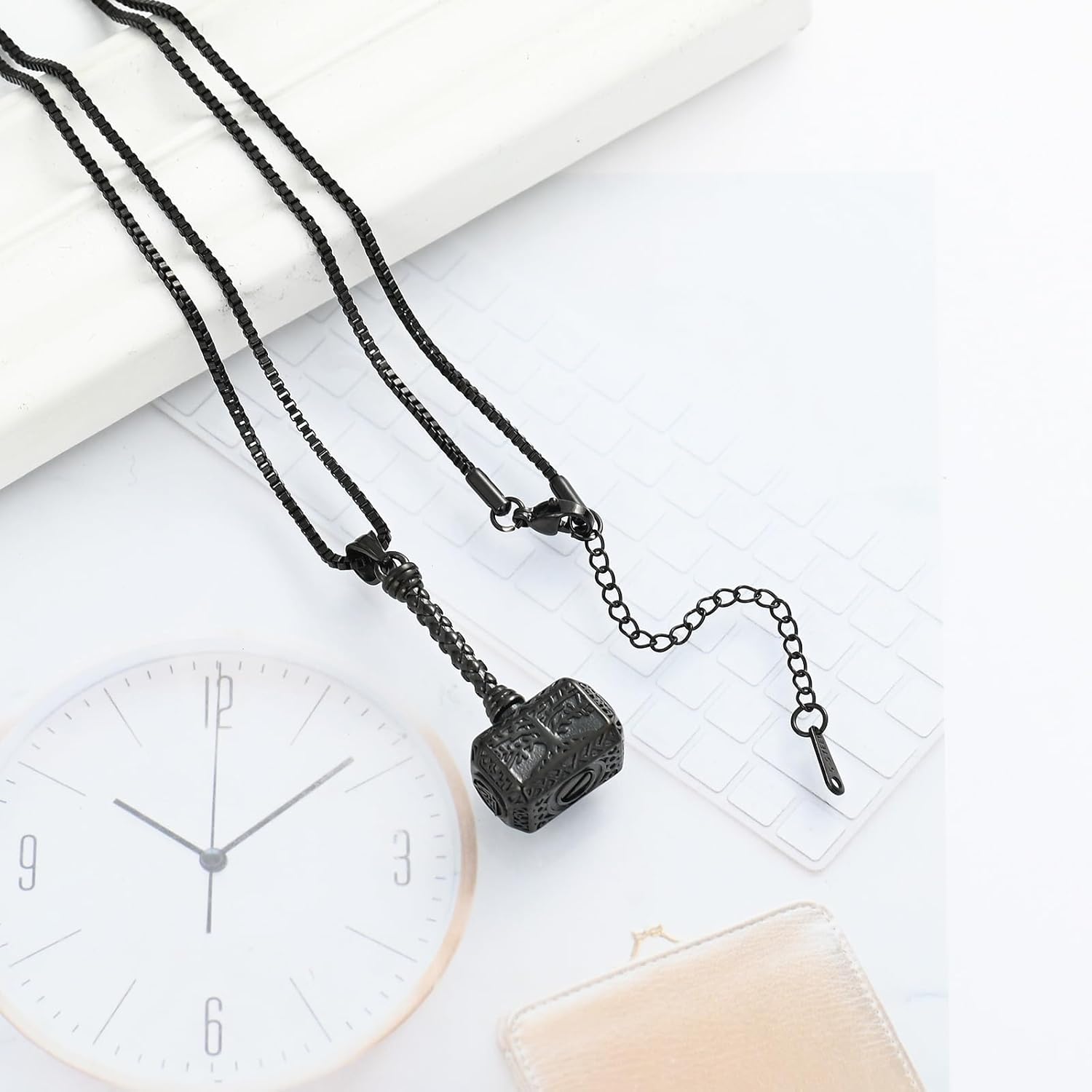 XSMZB Viking Thor Hammer Cremation Jewelry for Ashes Tree of Life Hammer Keepsake Ashes Necklace for Human Pet Funeral Memorial Pendant - Image 5