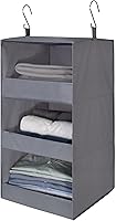 GRANNY SAYS 3-Shelf Collapsible Hanging Closet Organizer, Gray 29.5" H x 12" W x 12" D - Space-Saving Storage for Closets, RVs & Nurseries