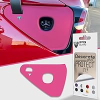 Vista 1 de IPG para Tesla - Calcomanías adhesivas de envoltura de puerto de carga, emblema para bricolaje, personaliza el modelo 3-Y (rosa)