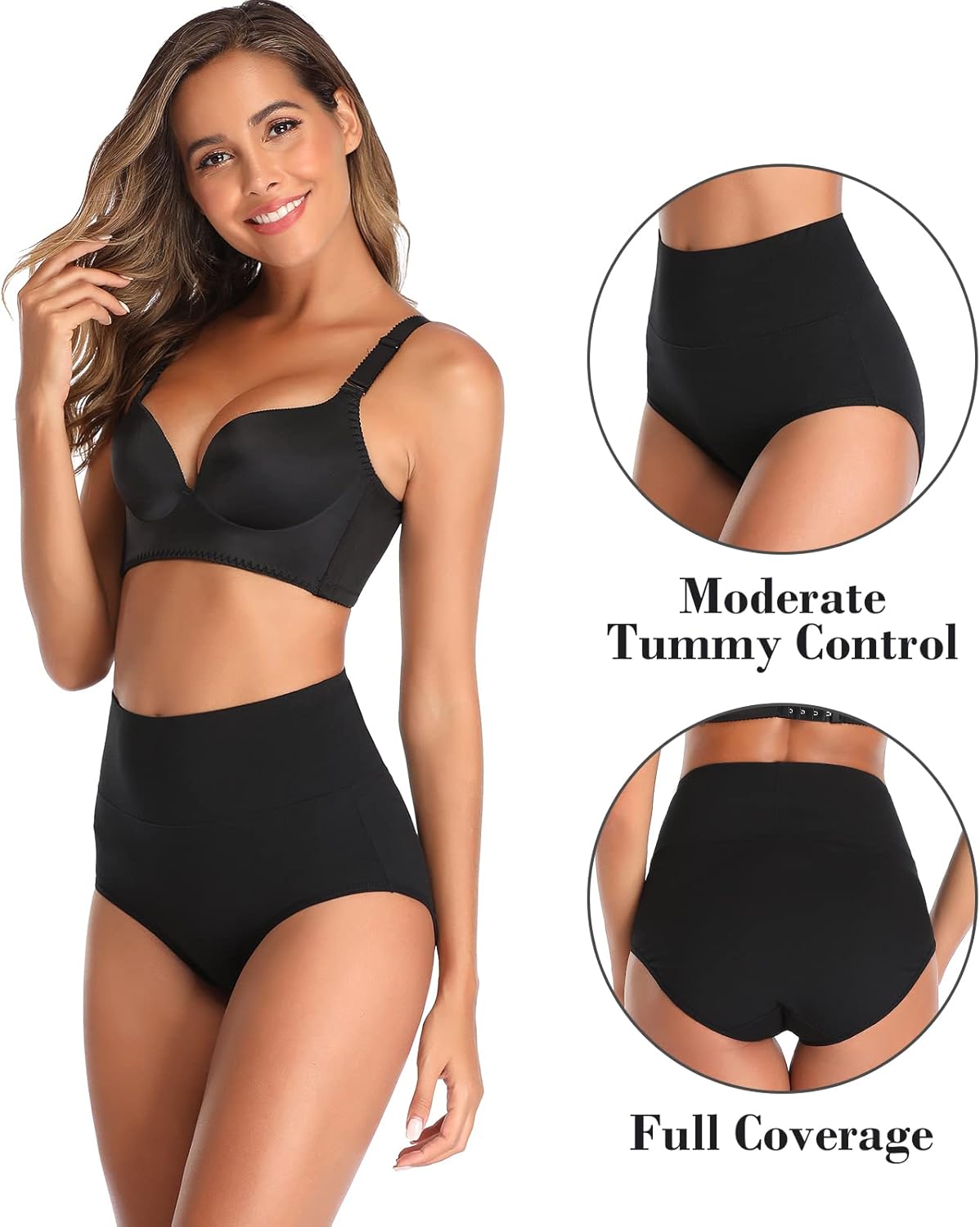 K-CHEONY Women's Underwear High Waisted Cotton Briefs Breathable Full Coverage Panties Multipack Regular and Plus Size - Image 3