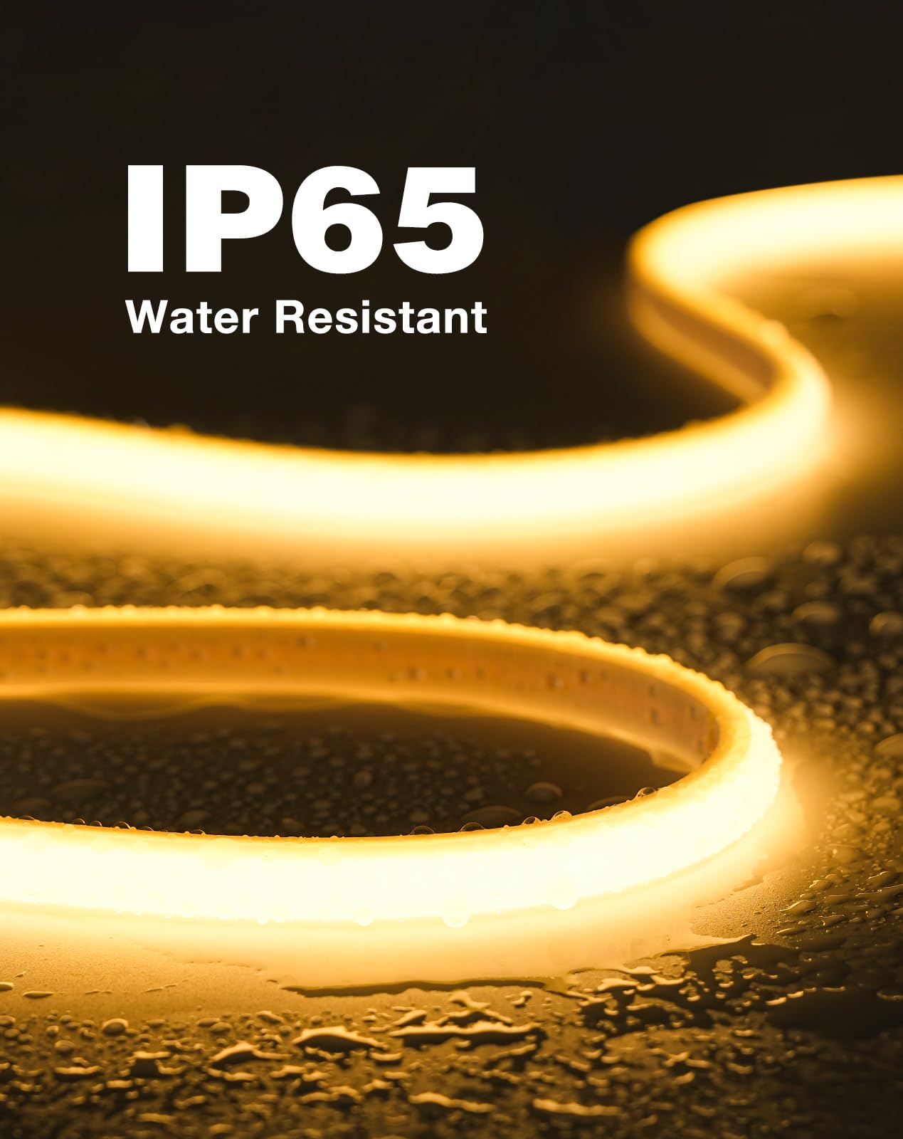 Cuerda de luz LED de neón COB de 110 V, 33 pies, 2800 K, luz LED blanca cálida con pegamento trasero, cuerda de luz LED de neón de silicona cortable para gabinete, hogar, oficina, proyectos de