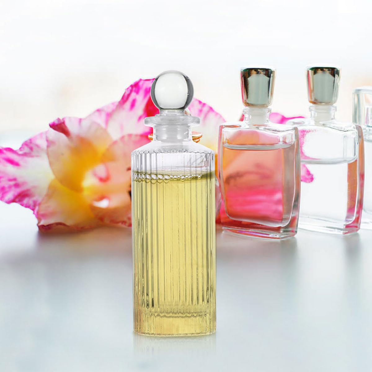 Angoily Flacon Diffuseur de Parfum en Verre Design Simple et Décoratif Diffusion 150ml Ensemble de 12 Pièces pour Maison pour Toute Pièce