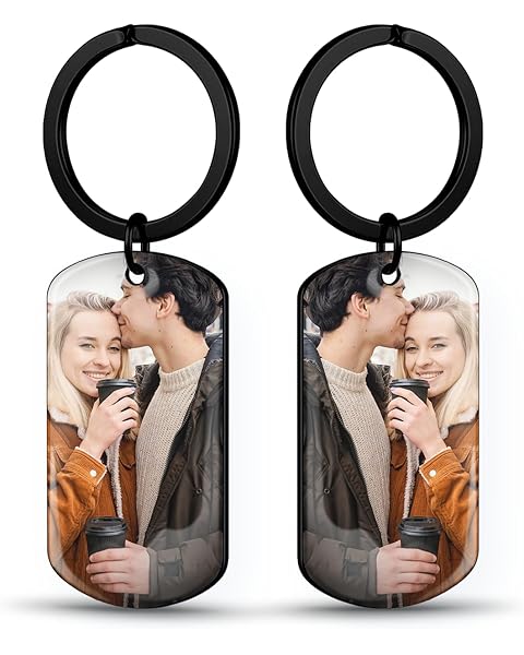 YESTIME Custom Keychain with Picture Customized Photo Text Keychain Suitable for Partners Family Friends as Gifts