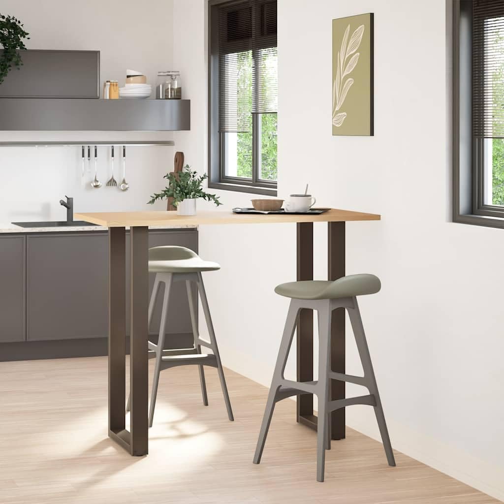Patas de mesa de bar en forma de U, 2 unidades, acero natural, 40 x (110 – 111) cm, robustas patines de acero para mesas altas y mesas de bar, estructura de mesa estable, incluye material de