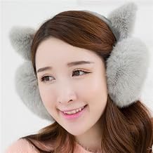 LIYANG Earmuffs Winter Women Ear Warmer Cute Cat EarlapE010 Grey